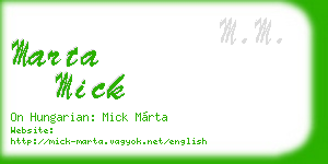 marta mick business card